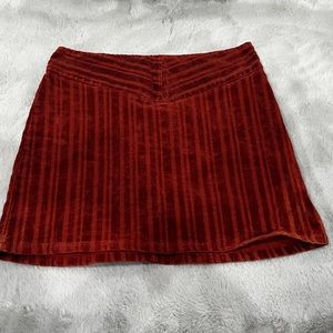 corduroy skirt in burnt orange